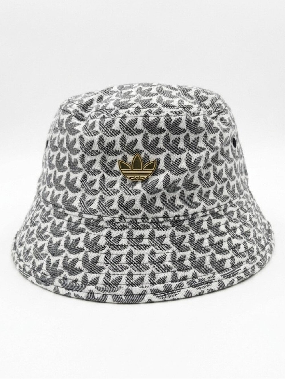 adidas Originals All-Over Monogram Trefoil Bucket Hat - OSFA (Gold Hardware)
